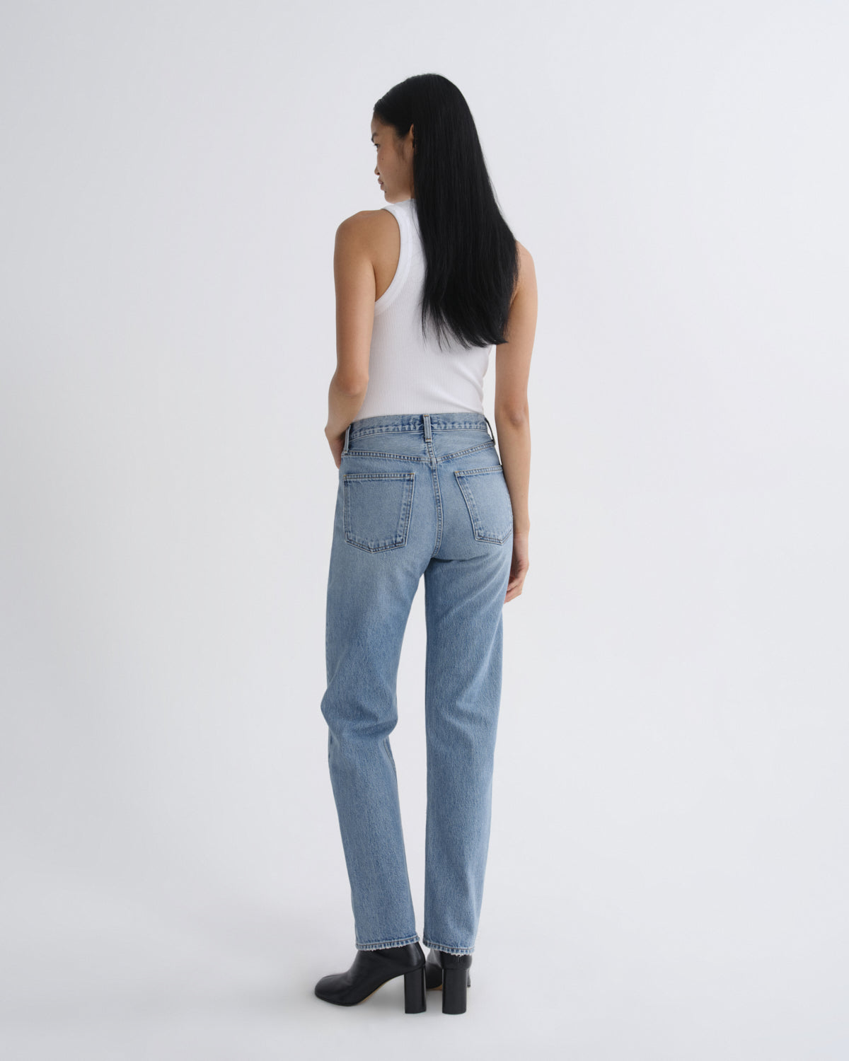 Women 90S Pinch Waist Long High Rise Straight in Stage - Agolde