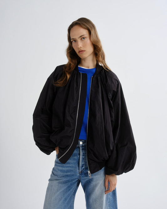 Women Raffi Bomber Jacket in Black - Agolde