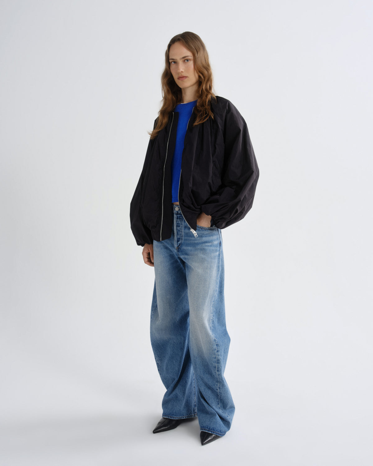 Women Raffi Bomber Jacket in Black - Agolde