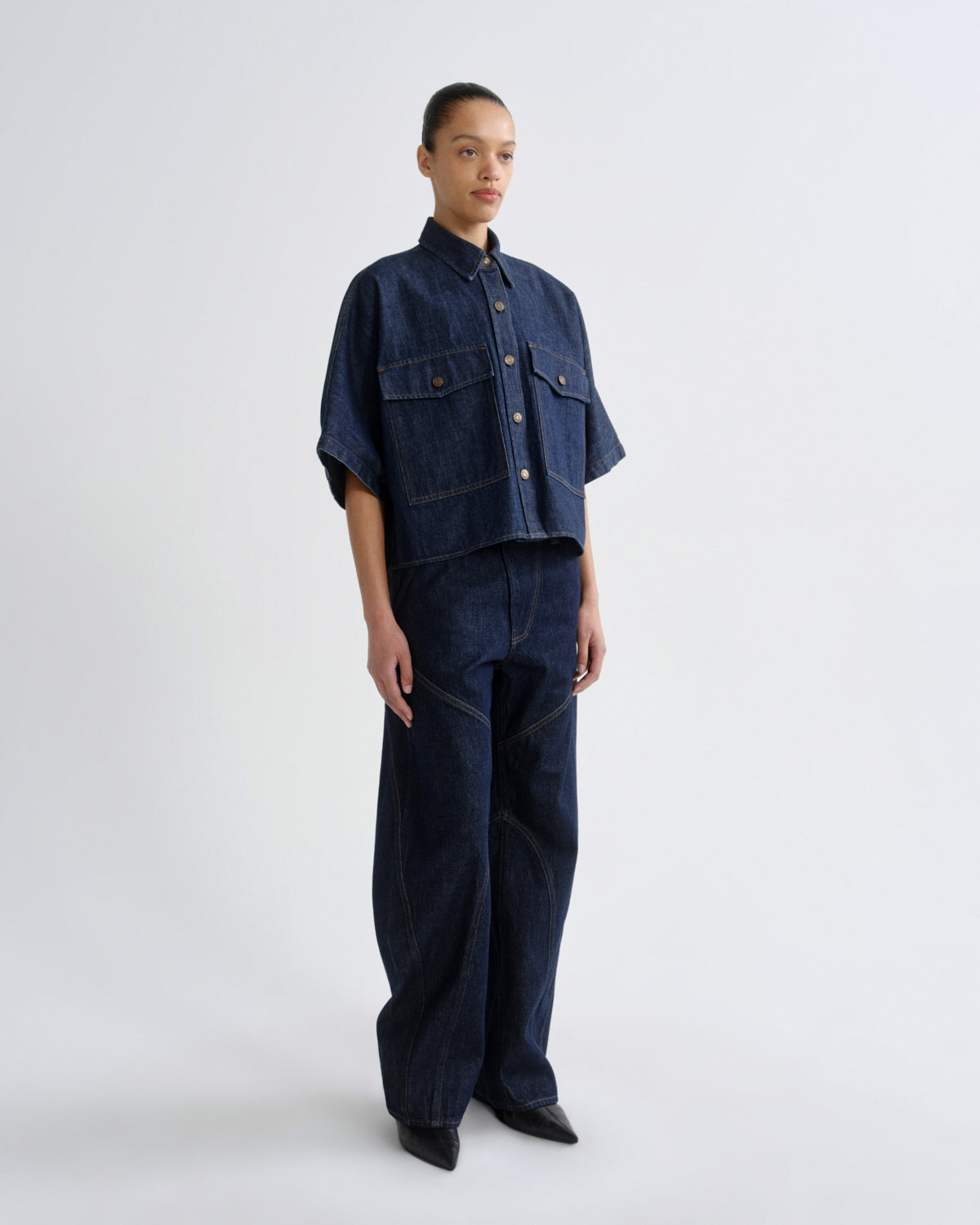 Women Taron Dolman Denim Shirt in Rinse - Agolde
