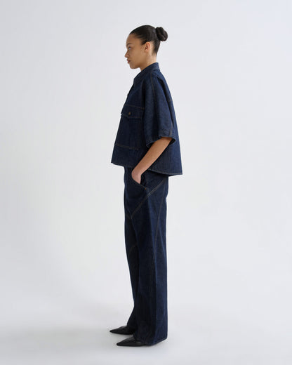 Women Taron Dolman Denim Shirt in Rinse - Agolde