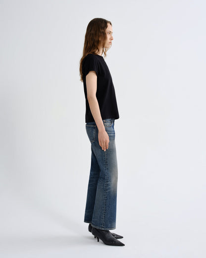 Women Long Line Adine Tee Tencel Jersey in Black - Agolde