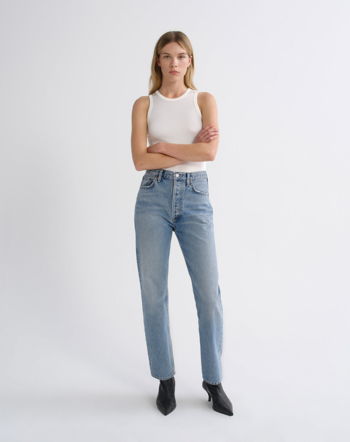 Women 90's Pinch Waist High Rise Straight in Stage - Agolde