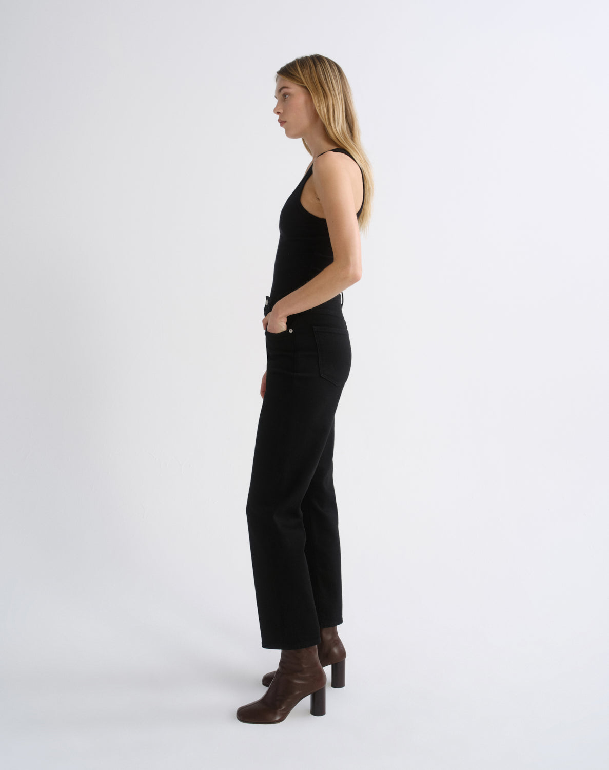 Women 90's Pinch Waist Crop (Weightless Stretch) in Cover - Agolde