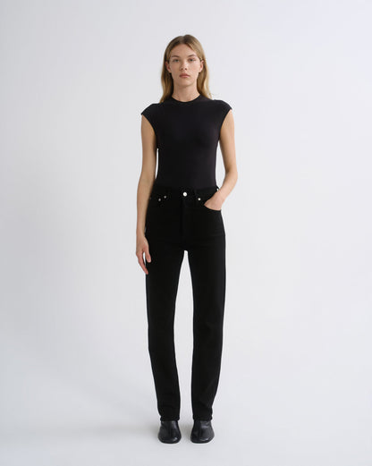 Women 90's Pinch Waist High Rise Straight Long (Weightless Stretch) in Cover - Agolde