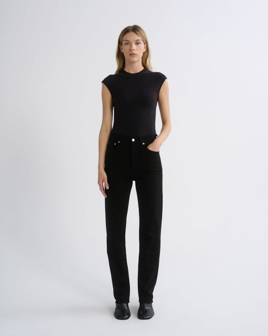 Women 90's Pinch Waist High Rise Straight Long (Weightless Stretch) in Cover - Agolde