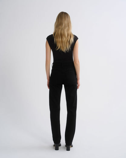Women 90's Pinch Waist High Rise Straight Long (Weightless Stretch) in Cover - Agolde