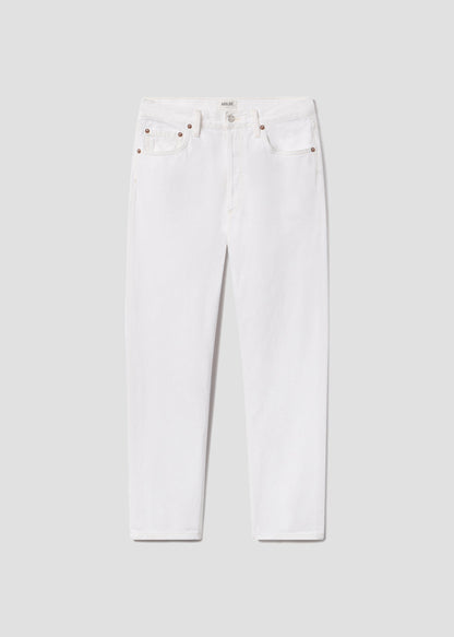 Women 90's Pinch Waist Crop in Marshmallow - Agolde