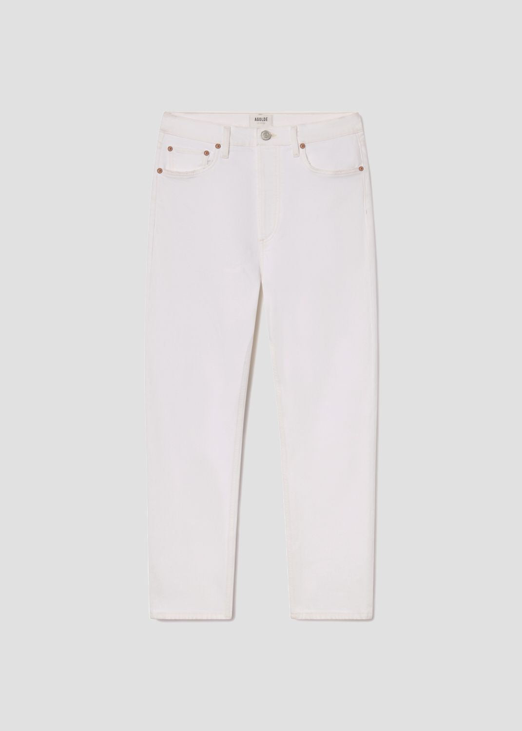 Women 90's Pinch Waist High Rise Straight in Marshmallow - Agolde