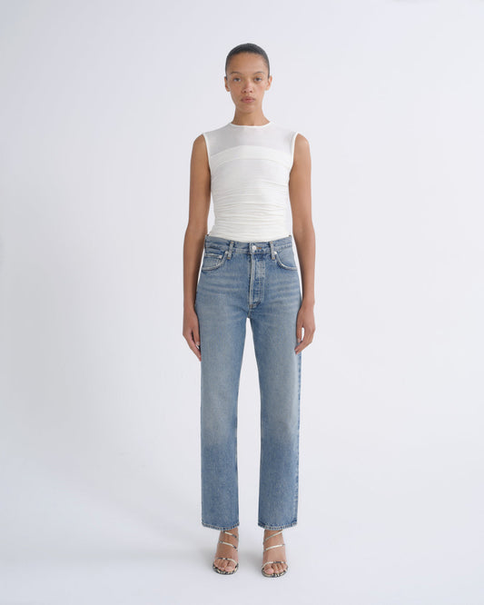 Women 90's Pinch Waist High Rise Straight in Navigate - Agolde