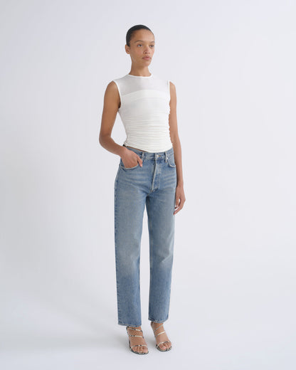 Women 90's Pinch Waist High Rise Straight in Navigate - Agolde