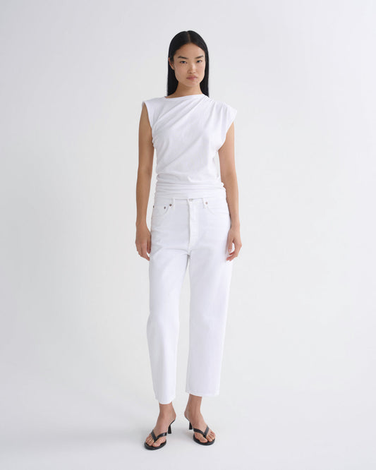Women 90S Crop Mid Rise Loose Straight in Marshmallow - Agolde
