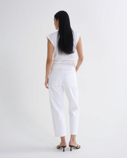 Women 90S Crop Mid Rise Loose Straight in Marshmallow - Agolde