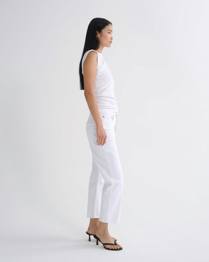 Women 90S Crop Mid Rise Loose Straight in Marshmallow - Agolde