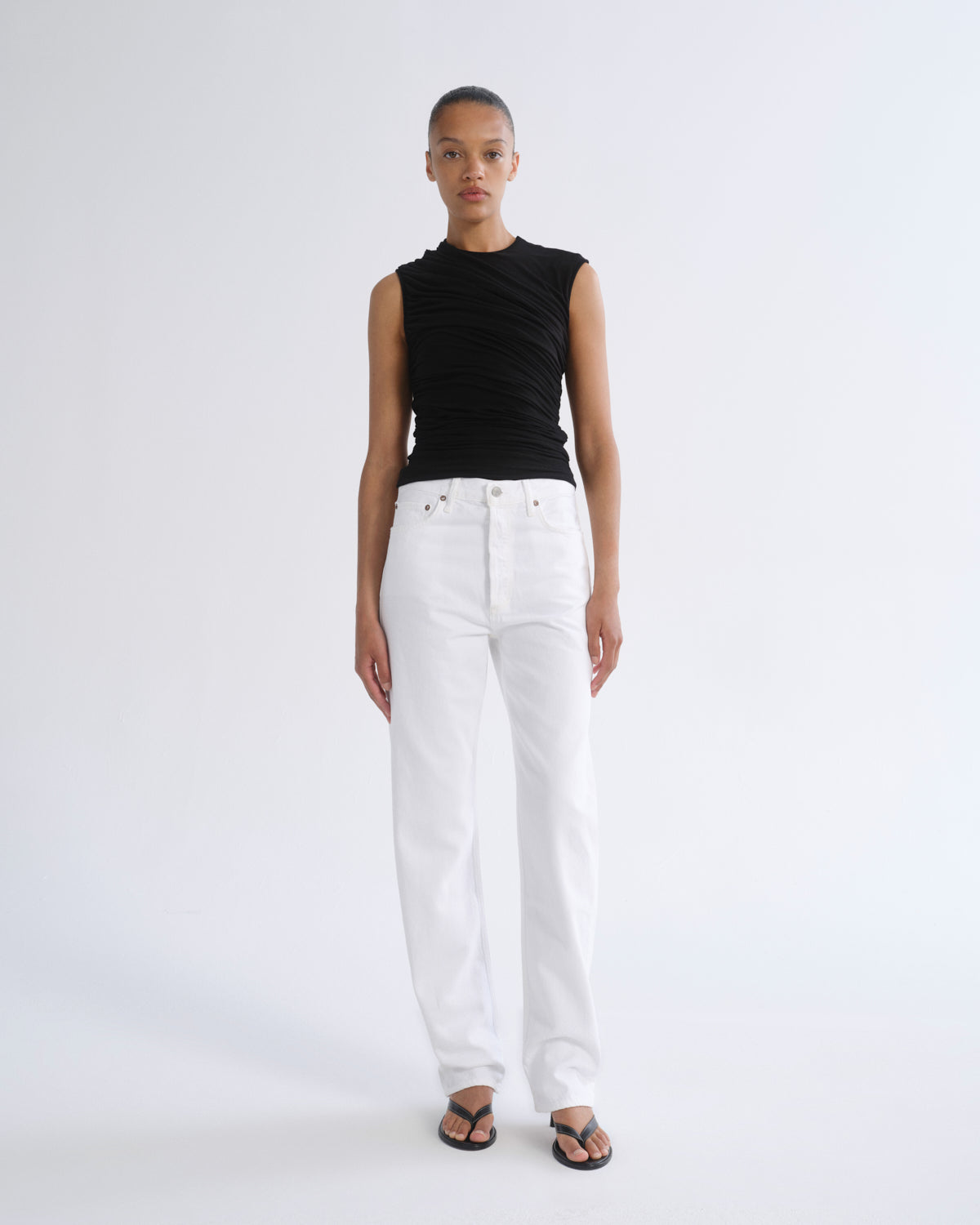 Women 90S Jean Mid Rise Loose 32 in Marshmallow - Agolde
