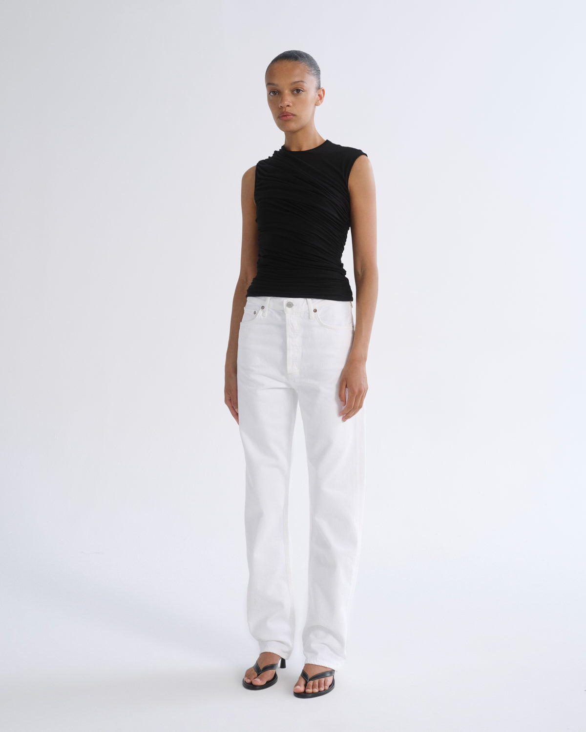 Women 90S Jean Mid Rise Loose 32 in Marshmallow - Agolde