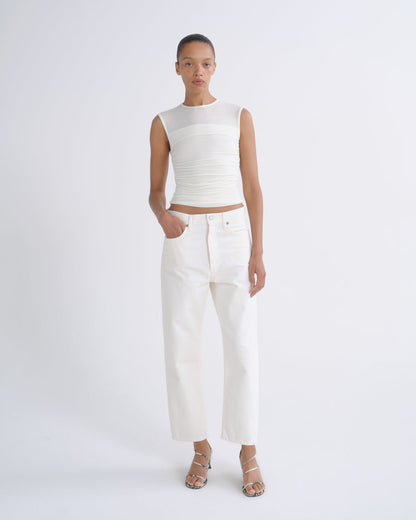 Women 90's Crop Mid Rise Straight in Fortune Cookie - Agolde