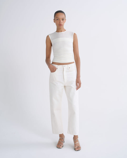 Women 90's Crop Mid Rise Straight in Fortune Cookie - Agolde