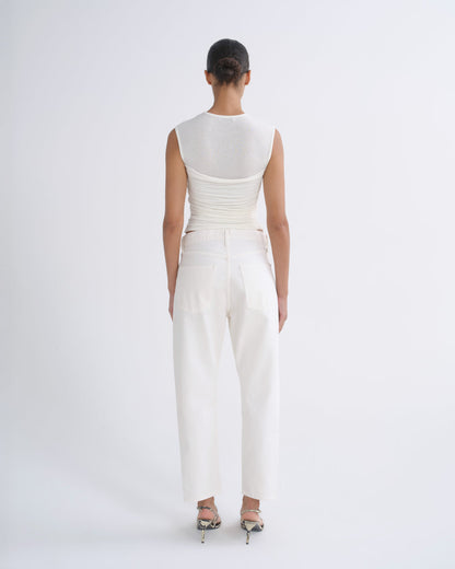 Women 90's Crop Mid Rise Straight in Fortune Cookie - Agolde