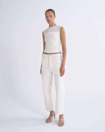 Women 90's Crop Mid Rise Straight in Fortune Cookie - Agolde