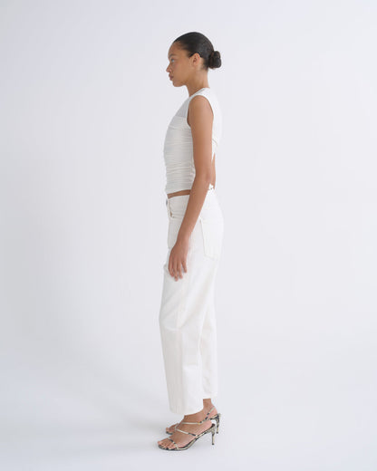 Women 90's Crop Mid Rise Straight in Fortune Cookie - Agolde