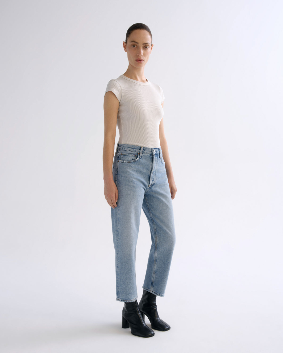 Women 90's Crop Mid Rise Straight in Force - Agolde