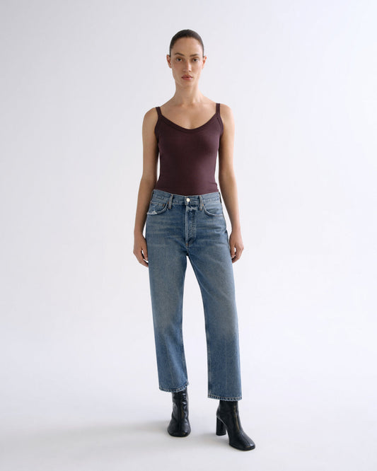 Women 90's Crop Mid Rise Straight in Hooked - Agolde