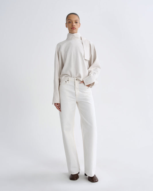 Women Arc Jean Loose Wide 32 in Chalk White - Agolde