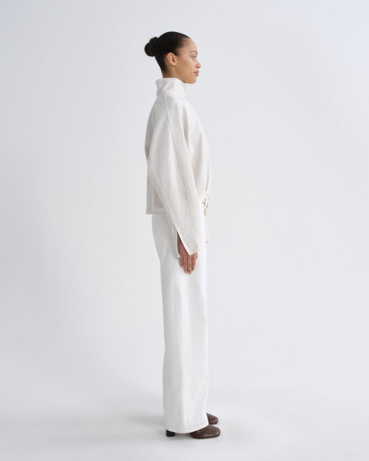 Women Arc Jean Loose Wide 32 in Chalk White - Agolde