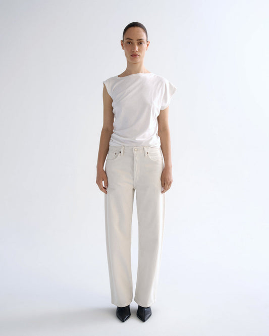 Women Arc Jean Loose Wide 29 in Chalk White - Agolde