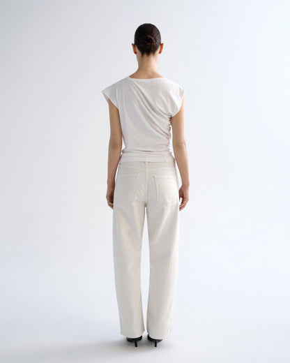 Women Arc Jean Loose Wide 29 in Chalk White - Agolde