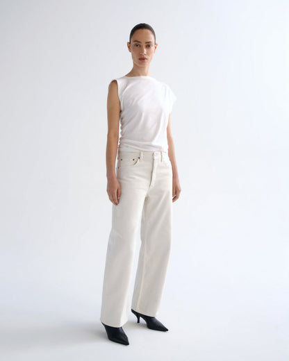 Women Arc Jean Loose Wide 29 in Chalk White - Agolde