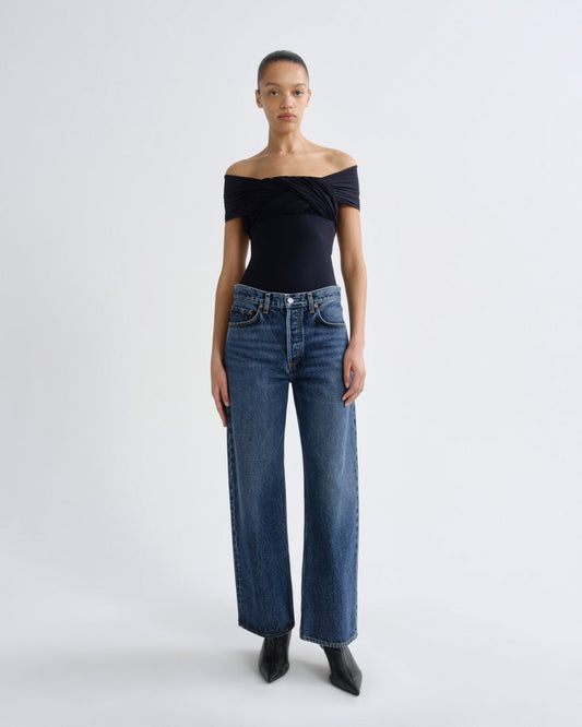 Women Arc Jean Loose Wide 29 in Shortwave - Agolde