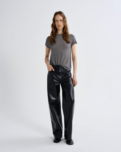Women Long Line Adine Tee Tencel Jersey in Grey Heather - Agolde