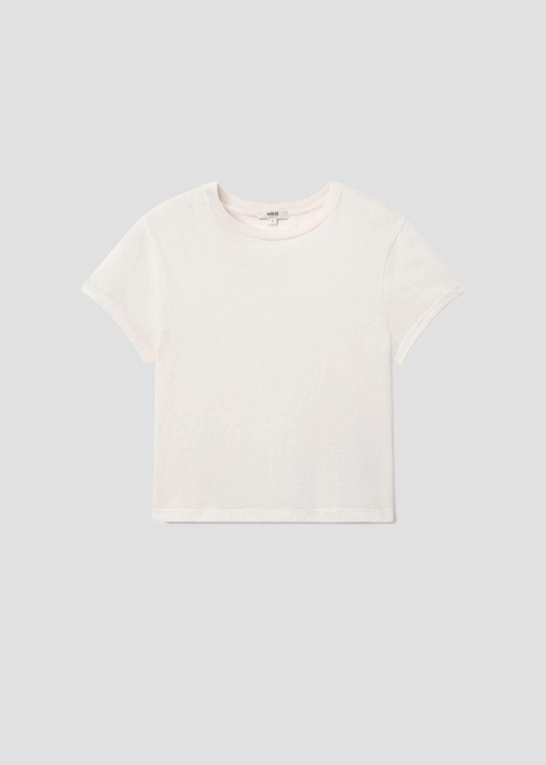 Women Adine Shrunken Tee in White Ash - Agolde