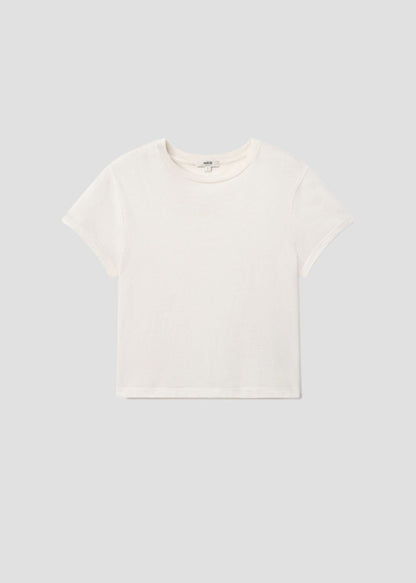 Women Adine Shrunken Tee in White Ash - Agolde