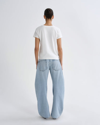 Women Long Line Adine Tee in White Ash - Agolde