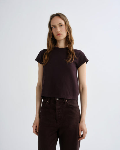 Women Adine Shrunken Tee in Eggplant - Agolde