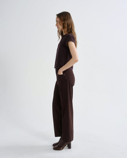 Women Adine Shrunken Tee in Eggplant - Agolde