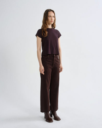 Women Adine Shrunken Tee in Eggplant - Agolde