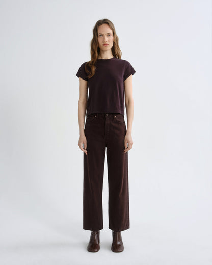 Women Adine Shrunken Tee in Eggplant - Agolde