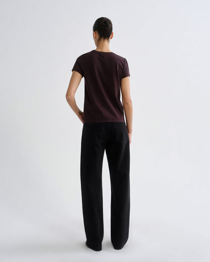 Women Long Line Adine Tee in Eggplant - Agolde