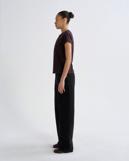Women Long Line Adine Tee in Eggplant - Agolde