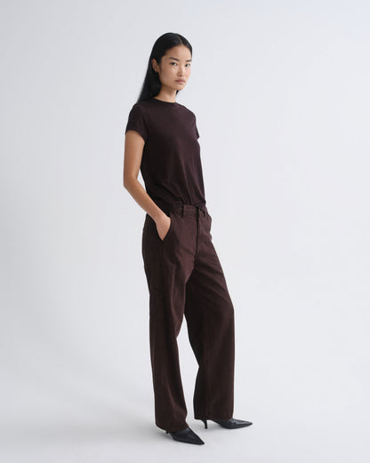 Women Long Line Adine Tee Tencel Jersey in Ristretto - Agolde