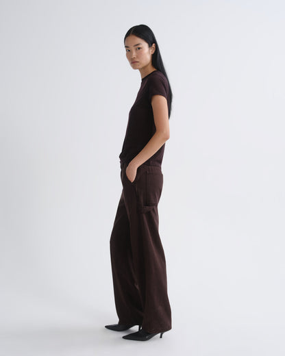 Women Long Line Adine Tee Tencel Jersey in Ristretto - Agolde