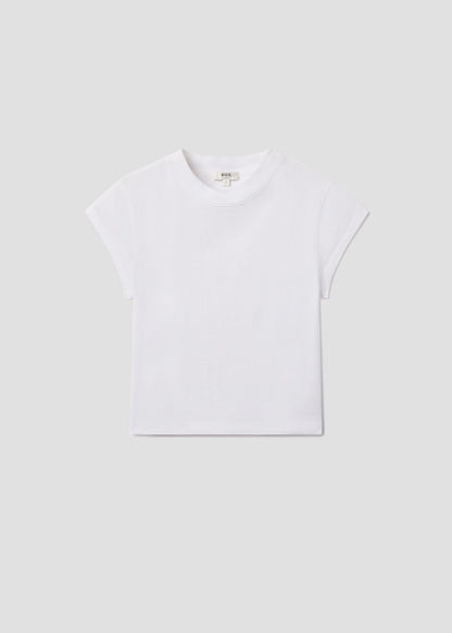 Women Bryce Cap Sleeve Tee in White - Agolde