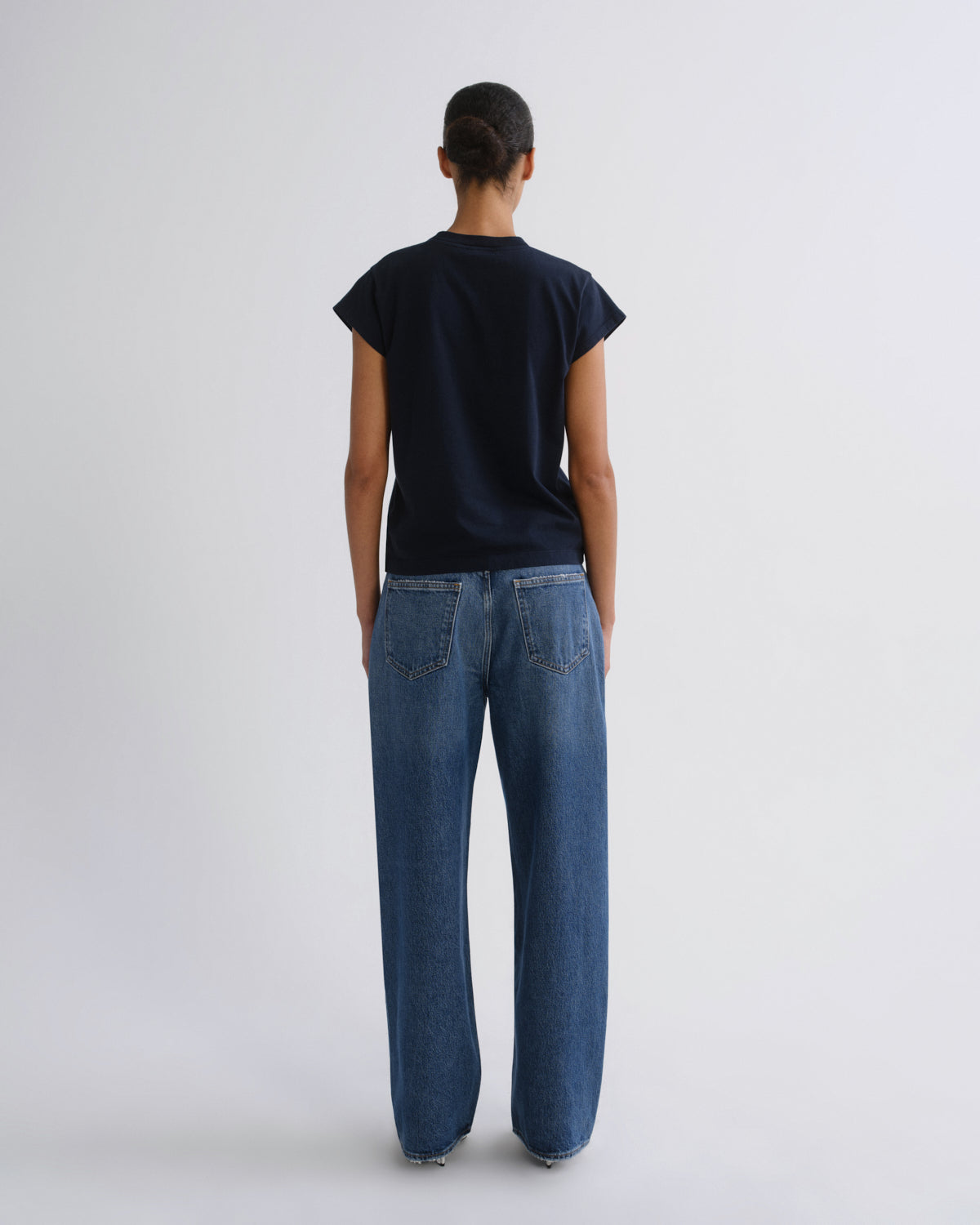 Women Bryce Cap Sleeve Tee in Storm - Agolde