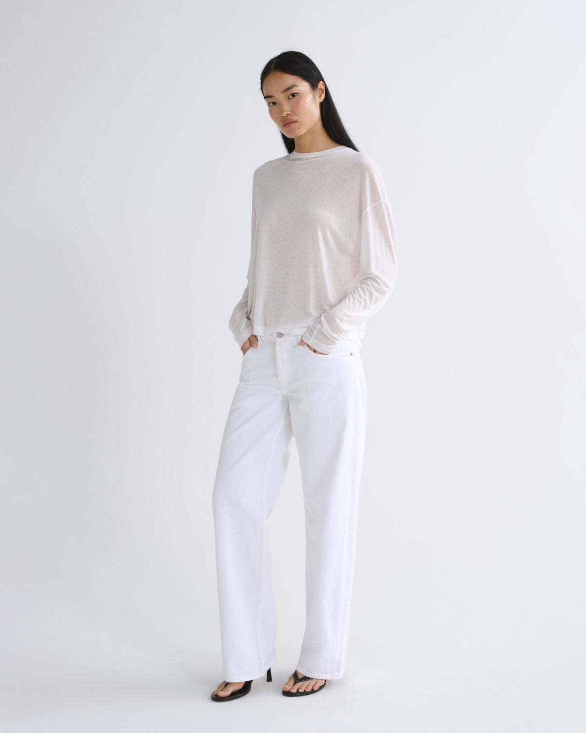 Women Low Rise Loose in Marshmallow - Agolde