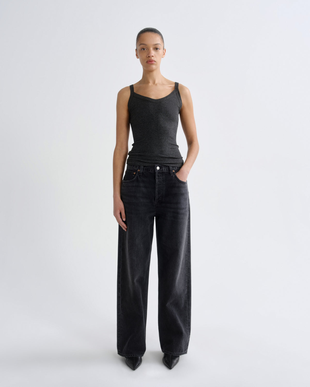 Women Low Slung Baggy 30.5" (Weightless) in Recess - Agolde
