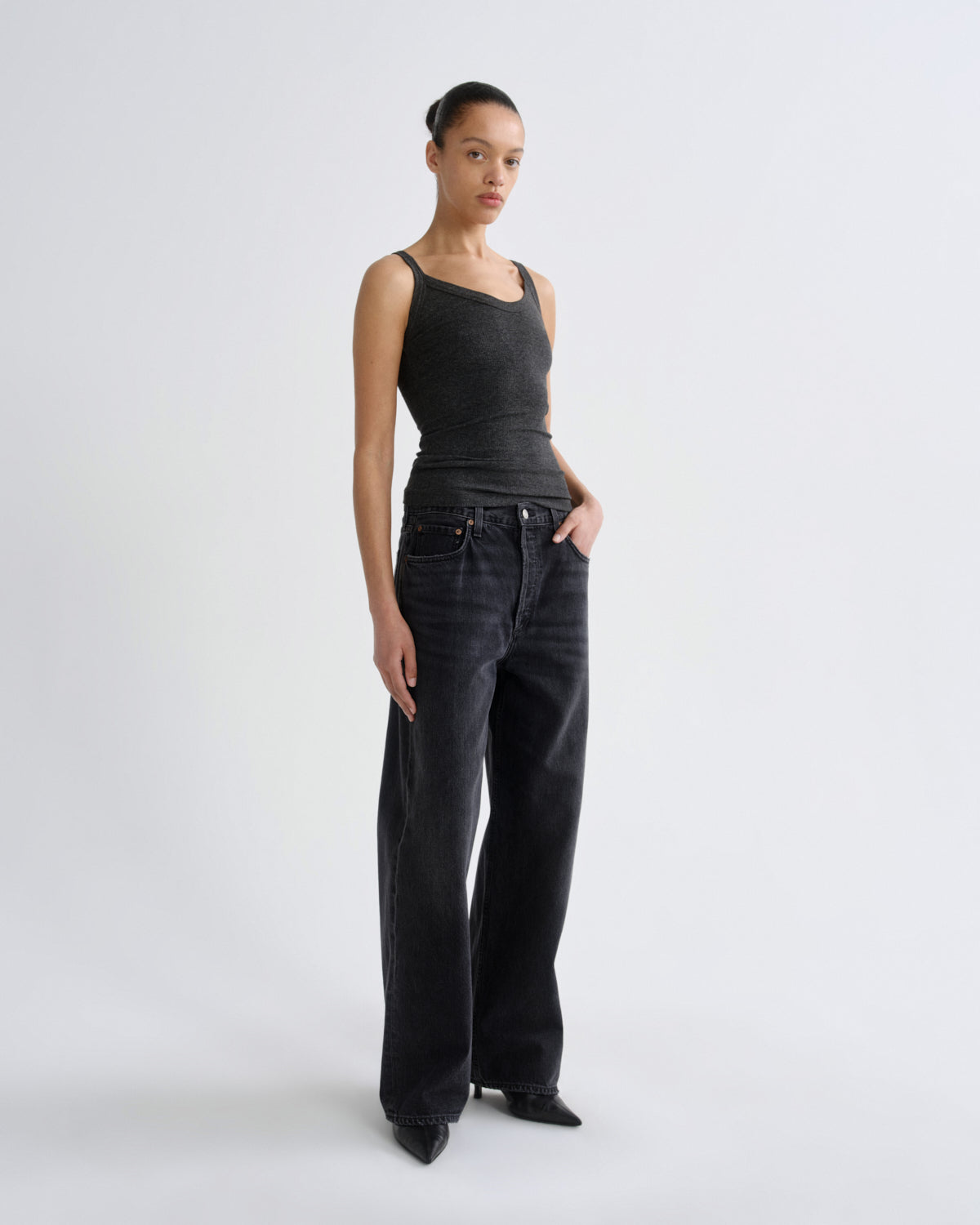 Women Low Slung Baggy 30.5" (Weightless) in Recess - Agolde
